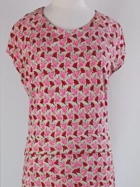 Girls' Pink Floral Print Tee - Casual Top